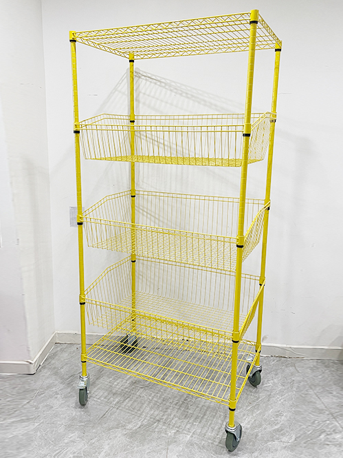 店鋪網(wǎng)籃可移動(dòng)展示架