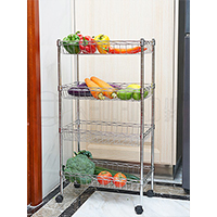 金屬鍍鉻置物架_層架組合式鐵藝網籃架