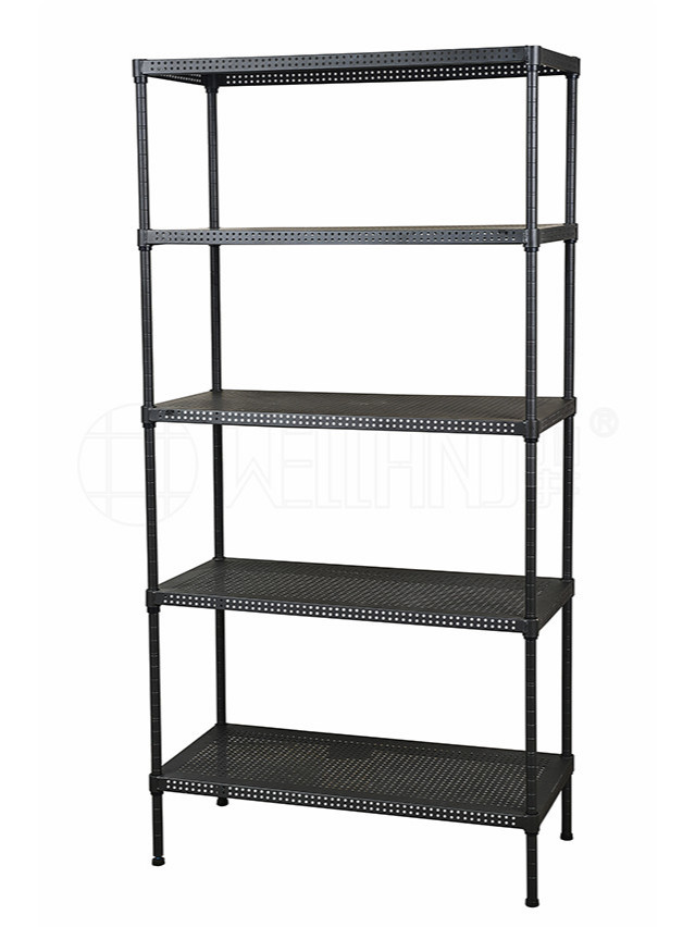 五層烤漆黑蜂窩板式置物架 五層烤漆黑蜂窩板式置物架