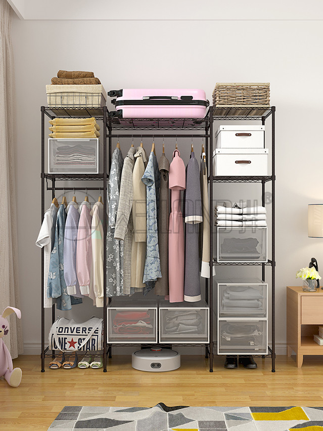 實(shí)用牛津布簡約碳鋼金屬衣柜布衣櫥-川井 (2)