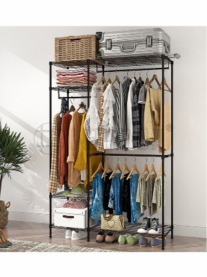 簡約黑色烤漆碳鋼衣櫥架 簡約黑色烤漆碳鋼衣櫥架