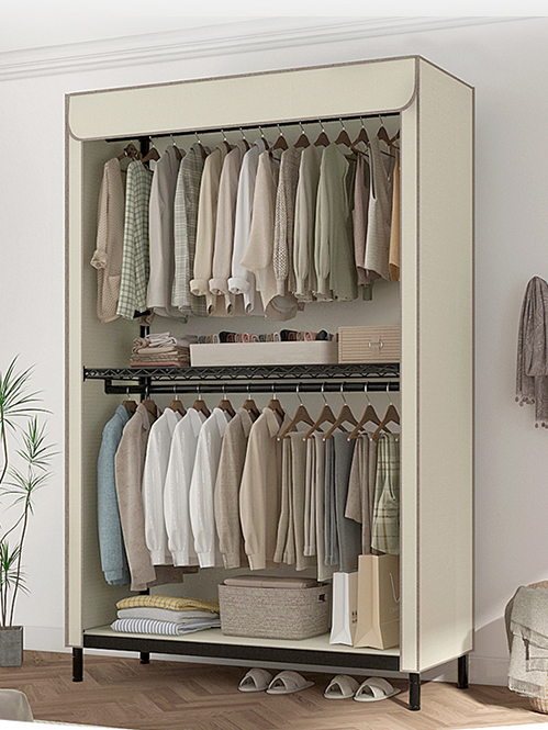 簡易碳鋼雙人布藝衣柜 簡易碳鋼雙人布藝衣柜