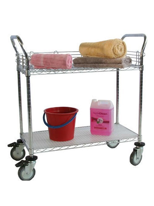 醫(yī)院清潔衛(wèi)生使用的鍍鉻線網(wǎng)手推車
