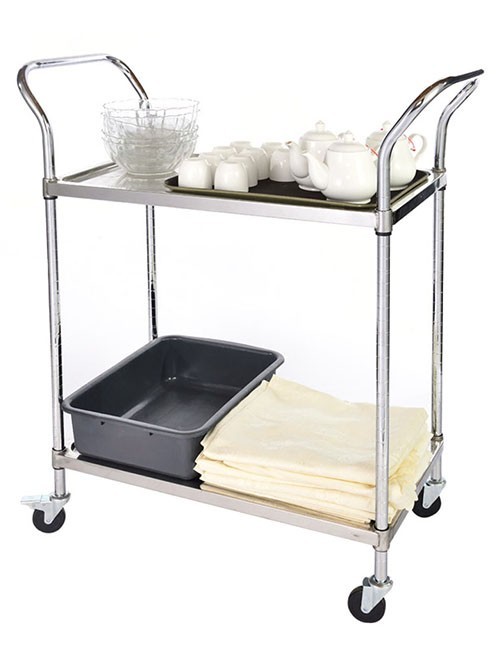火鍋店配菜架雙層酒店餐飲茶水送餐手推車 火鍋店配菜架雙層酒店餐飲茶水送餐手推車