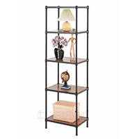 川井牌 五層烤漆黑竹纖板層架