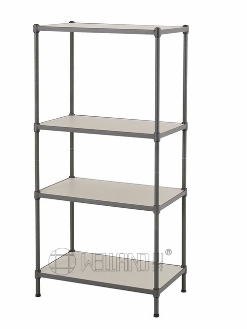 多層竹纖板層架 四層 半光黑竹纖板層架