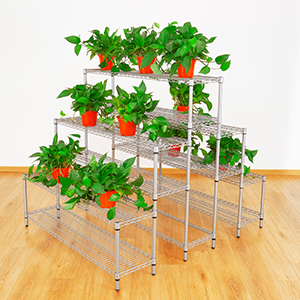 階梯式線網貨架 室內種植貨架 室外露天盆栽展示架 陽臺花藝園藝架 (4)