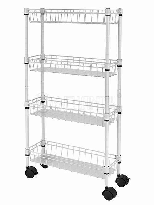 多層夾縫置物架網籃小車 多層夾縫置物架網籃小車