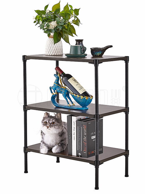 復古中古風客廳鋼木多層收納架