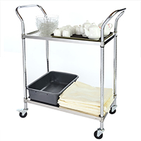 火鍋店配菜架，雙層不銹鋼送餐小推車-酒店茶水服務車-川井（2）