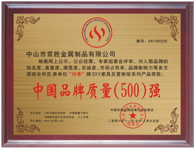 中國品牌質量(500)強