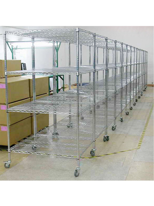 電子工廠車間現場可調層距鍍鉻線網貨架