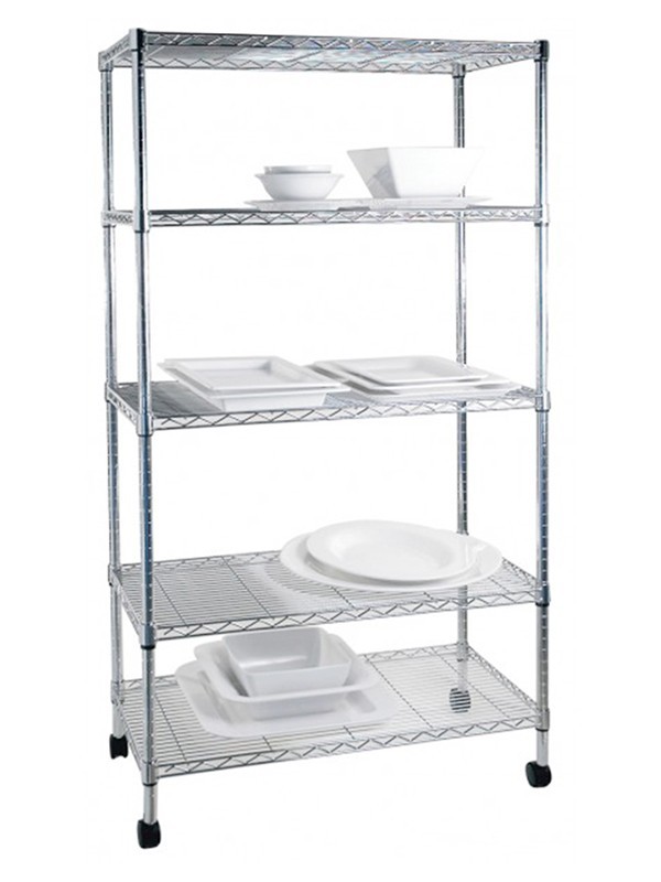 五層電鍍鉻輕型線網(wǎng)置物架 五層電鍍鉻輕型線網(wǎng)置物架