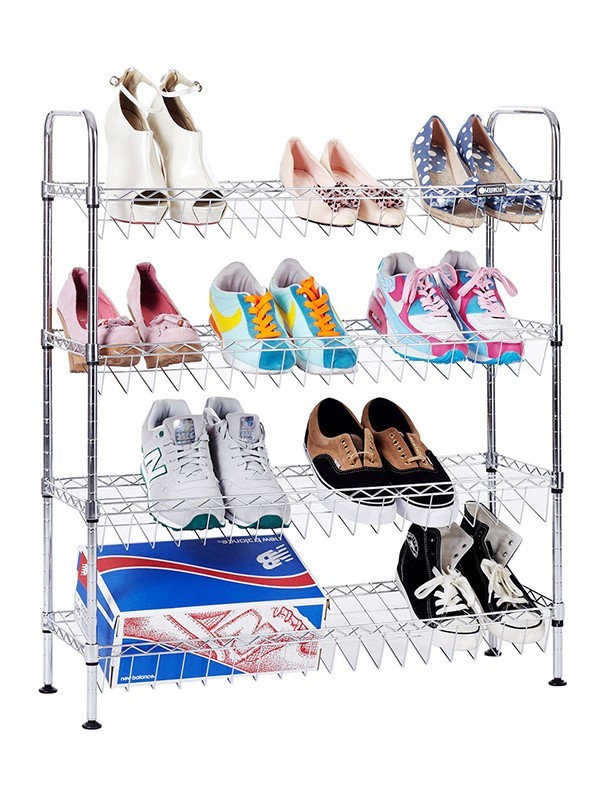 四層金屬鍍鉻玄關鞋架 四層金屬鍍鉻玄關鞋架