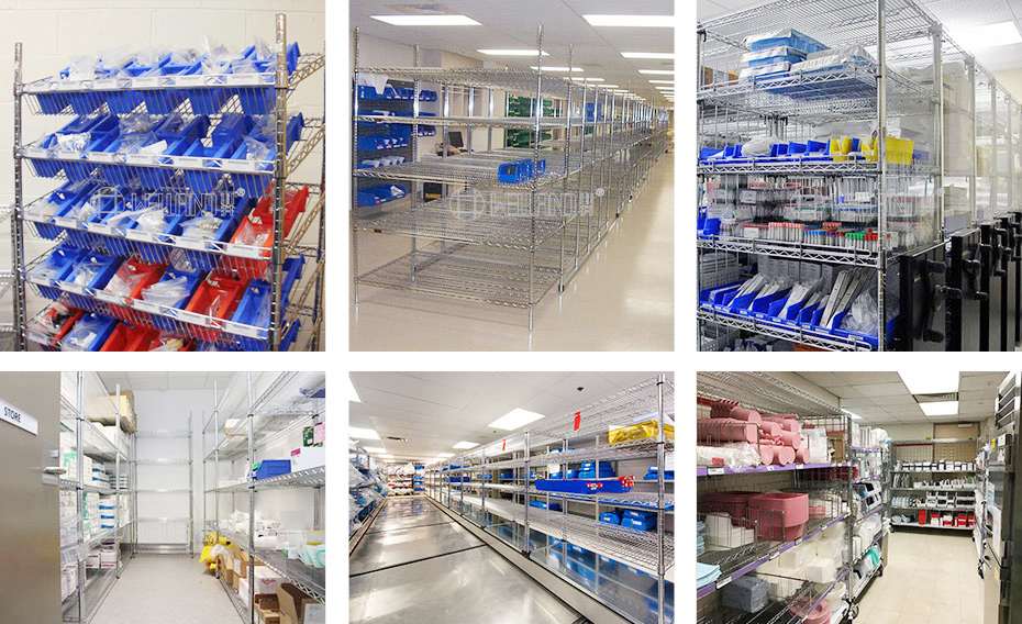 醫院儲物貨架無菌多層儲物架科室手術室用電鍍鉻收納倉儲貨架案例