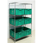 工廠防靜電多層移動周轉置物架_工作金屬物料貨架1