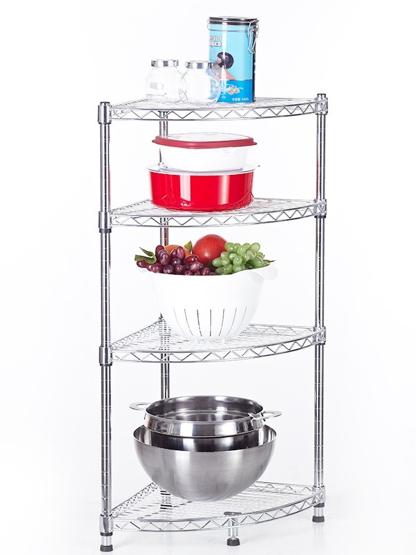 四層金屬臺面轉角層架 四層金屬臺面轉角層架